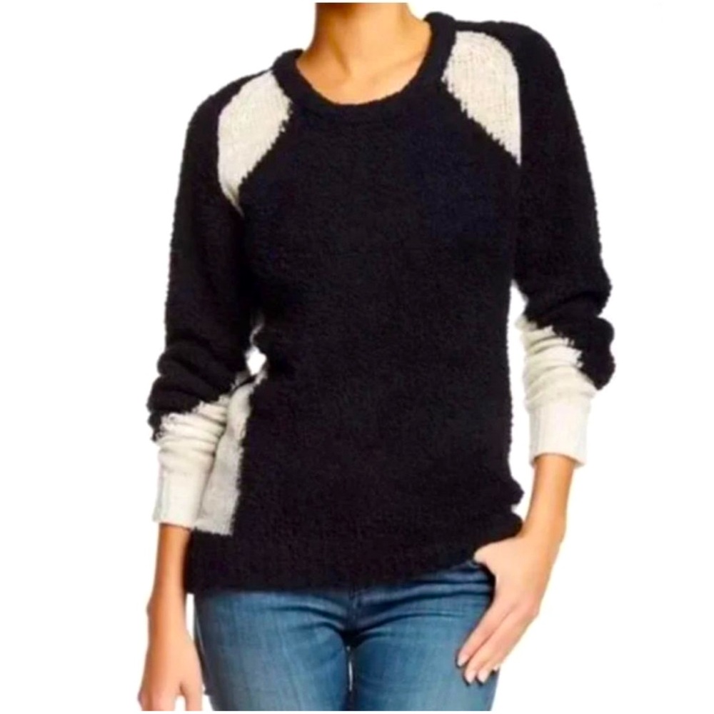 IRO shani wool blend boucle sweater in black size L